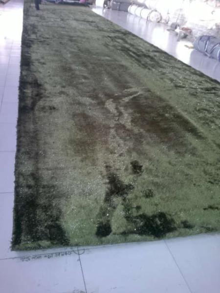 Muslim Big size 4x25m Polyester Silk Mixed With Microfiber Shaggy Rug Shining