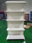 White Supermarket Display Racks , Easy Assembly Convenient Store Display Shelf