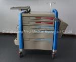 Luxurious Medical Emergency Cart With Central Drawer Lock Total 6 Drawers