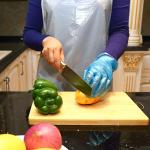 White / Blue Disposable Aprons , Anti Bacterial Plastic Kitchen Aprons