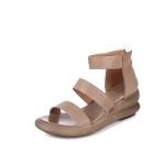 S481 2020 New Sandals Women'S Summer Handmade Original Leather Slope Heel