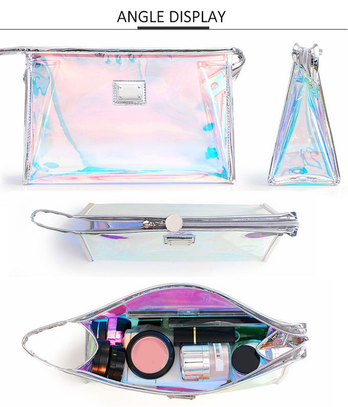 Custom Logo Luxury Rainbow Makeup Wash PVC Bag Cosmetic Organiser Bag