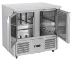 R134a Refrigerated Saladette Counter AISI304 Stainless Steel 2 Door Saladette