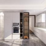 High Glossy Lacquer Melamine Board Modern Kitchen Cabinet with Acrylic Door