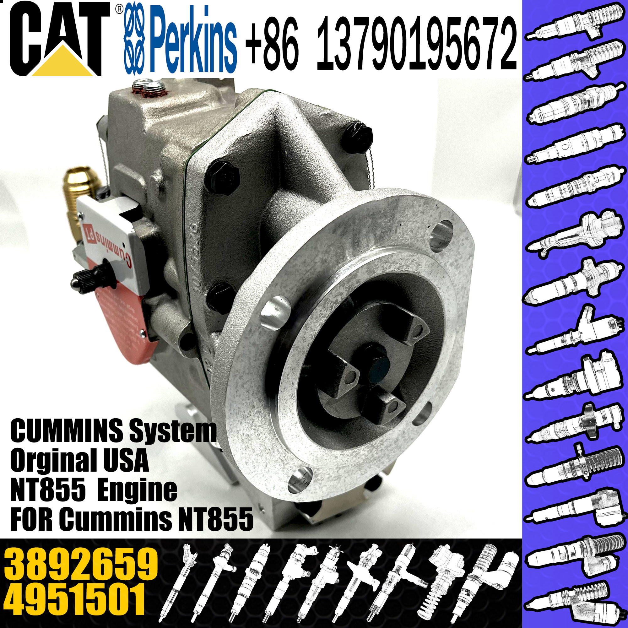 NTA855 engine fuel system spare parts fuel injection pump PT pump 4951501 3262033 3045281 3892659