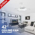 Speed 3-Blade Hidden Blade Ceiling Fan with 10- and 3000K/4500K/6000K Color