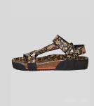 Open Toe Flat 9inch Slip On Casual Sandals Hard Wearing Printed Flower Straps