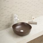 19x19 12x12 Round Drop In Bathroom Sink Basin Rustic Orange Red White Grey