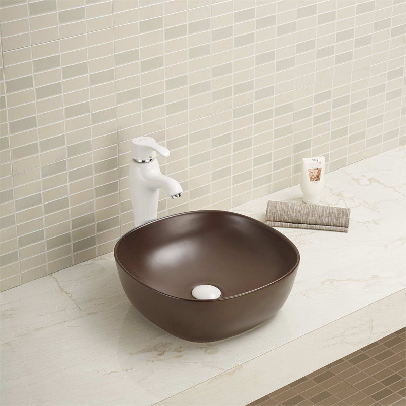 19x19 12x12 Round Drop In Bathroom Sink Basin Rustic Orange Red White Grey