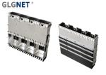 Press Fit 4 Ports Sfp Cage Connector Copper Alloy For 25G Ethernet