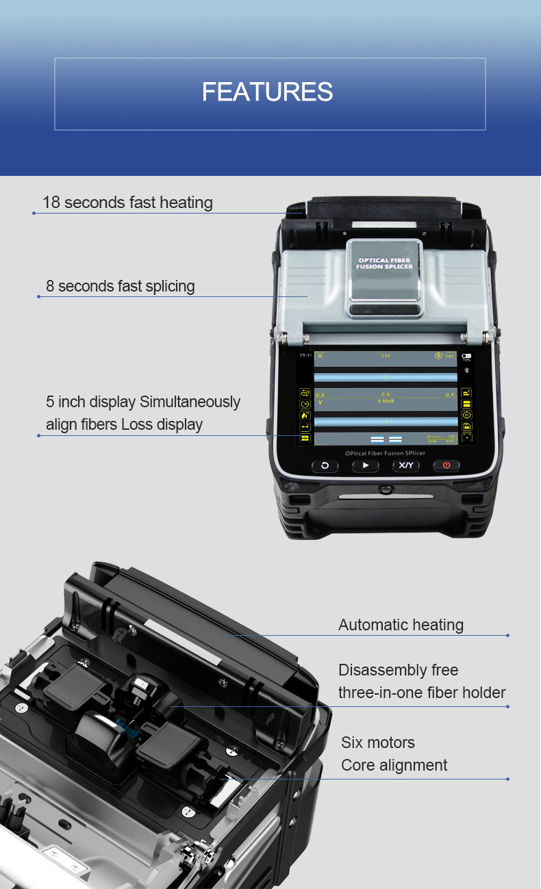 Automatic Fusion Splicing Machine , 7800Ah Fiber Optic Fusion Splicer