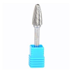 Round Double Cut Inverted Cone Shape Tungsten Carbide Burr Grinding Cutter Tools