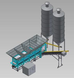 China Mobile Concrete Small Portable dry Concrete Batch Plant Capacity 60 M³/H Fast dry mix plant factory