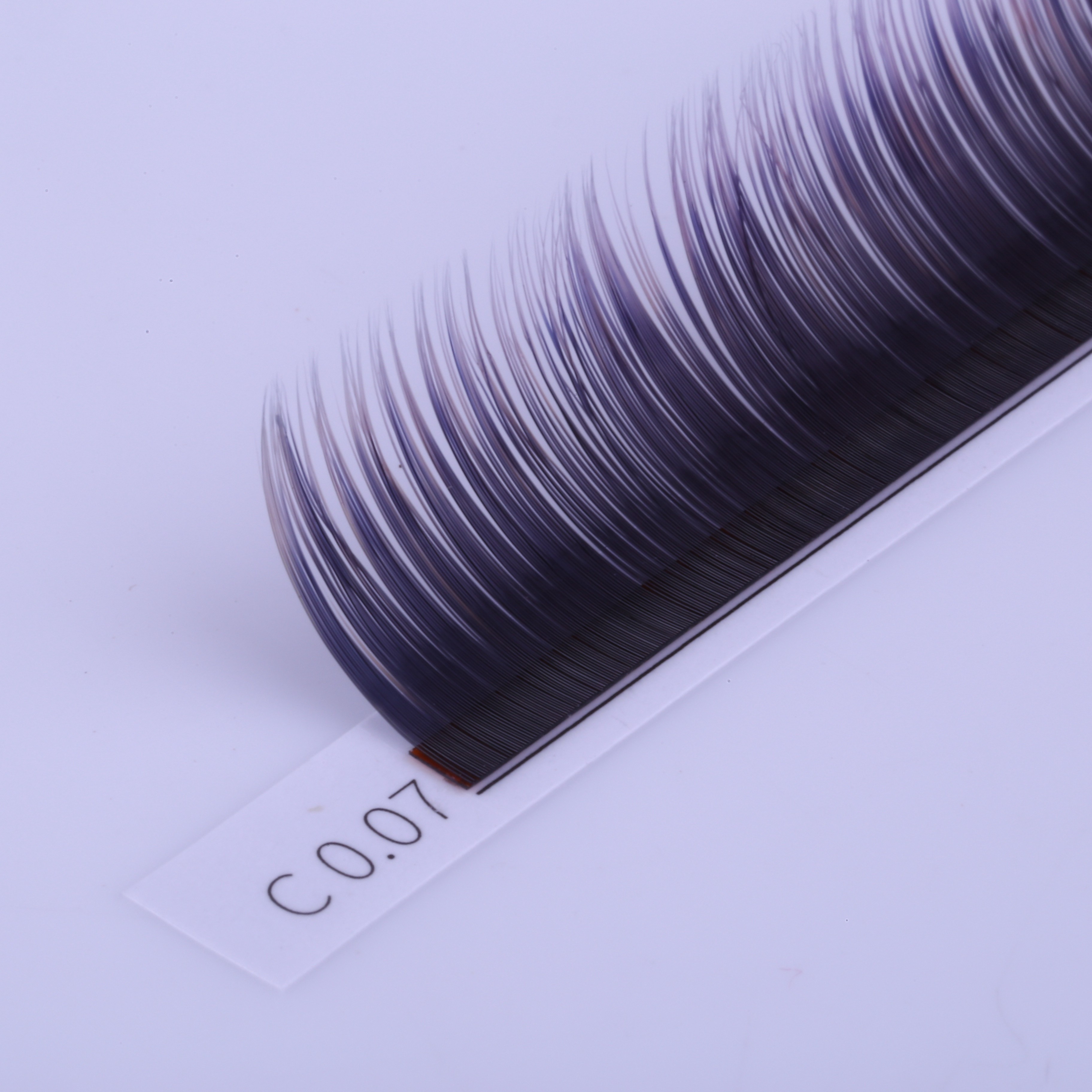 Gradual Purple Blooming Eyelash Individual Extensions 0.07mm Thickness Hand Made