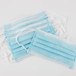 Blue Disposable Non Woven Face Mask Three Layers Green Adults Mask