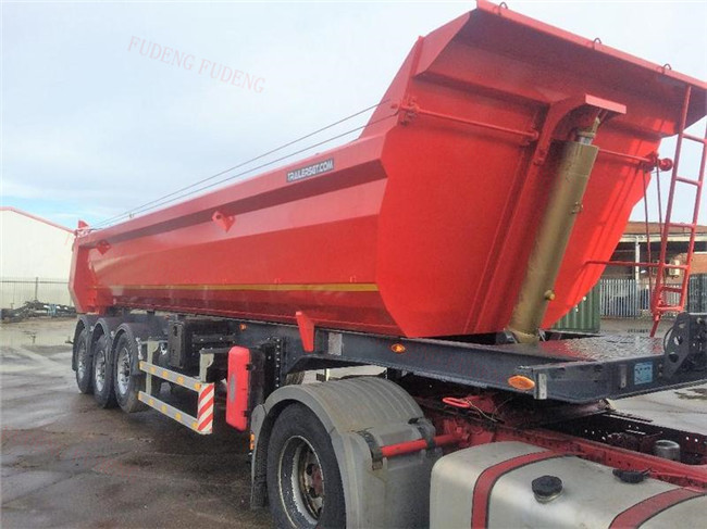 Three / Double Axle Heavy Duty Dump Trailers , Steel Frame Tipper Semi Trailer