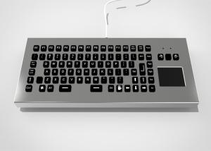 China Backlit USB PS/2 Rugged Desktop Metal Keyboard With Function Keys and Touchpad factory