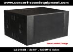4ohm 1200W Concert Sound Equipment 2x18" Horn Loaded Subwoofer For Concert ,