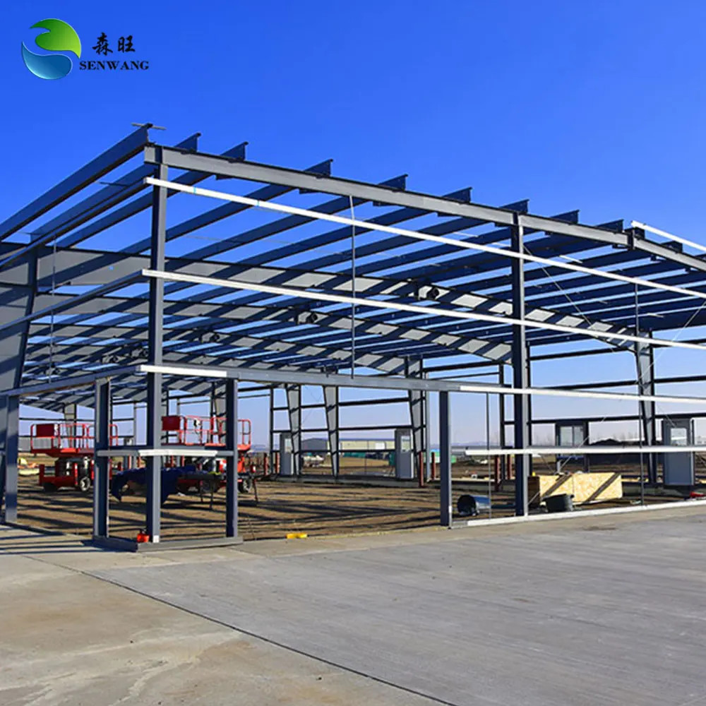 Painted / Galvanized Surface Prefab Metal Warehouse Q355 Q235