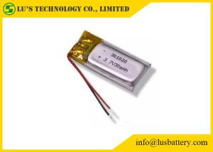 China LP301020 30mah Rechargeable Lithium Polymer Battery No Leakage No Fire factory