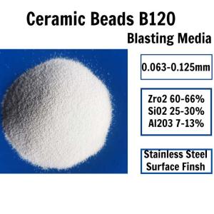 China 700HV Good Sphericity 85% Zirconia 0.125mm B120 Ceramic Blasting Media factory
