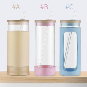 21oz Silicone Glass Storage Bottles Tumbler With Straw