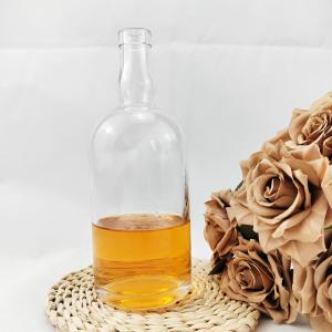China Champagne Glass Bottle With Cork Cap For Spirits Whisky Wine 500ml 700ml 750ml 1000ml factory
