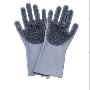 Multifunctional Silicone Rubber Brush Gloves Heat Insulated For Dishwasher