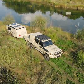 China 3m Awning Njstar Explore Trailer Aluminium Off Grid Rv Trailer Off Road Tent Trailer factory