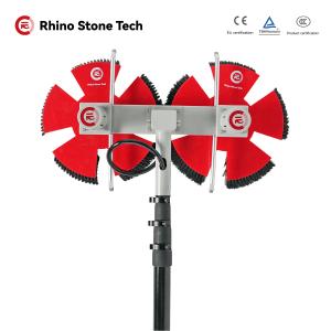 CE Solar Panel Cleaning Brush Double Disc Rotating Brushes Red