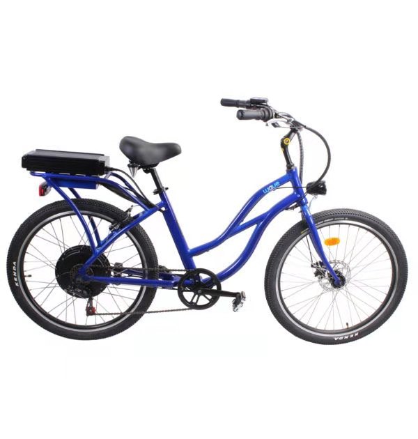 48V 500W 750W Beach Cruiser Electric Bike 6 Speed Rear Hub Motor Bicycle 48V 10.4Ah