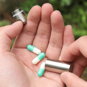 China Outdoor Camping 63x20mm Titanium Pill Container factory