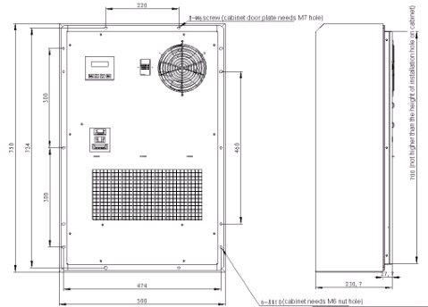800 Watt Outdoor Cabinet Air Conditioner For Outdoor Telecom Shelter / Base Station