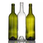 410g Antique Green Bordeaux Bottle 750ml Glass Grape Wine Bottles with Collar