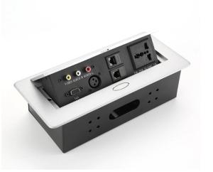China Office Furniture Tabletop Switch Socket / Pop Up Desk Power Outlet For Conference Room factory