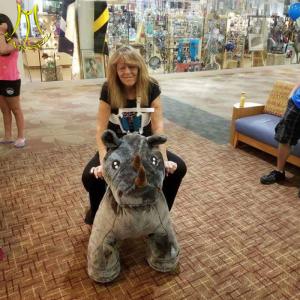 China Hansel amusement elelctric walking battery operated animal stuffed rides factory