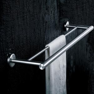 China 24 Inch Bathroom Double Towel Bar Brushed Chrome Finish 304 Wall Mounted Shower Caddy factory