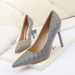 8666-8 Europe And The United States Sexy Pointed Shallow Mouth High Heels