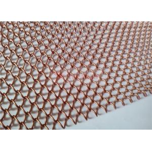 Aluminium Alloy Coil Mesh Drapery Copper Color Used As Space Divider Curtains
