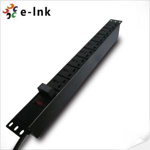 China 19'' 1U Surge Protection Fiber Optic Accessories 8 Port 3 Pin PDU Universal Socket factory