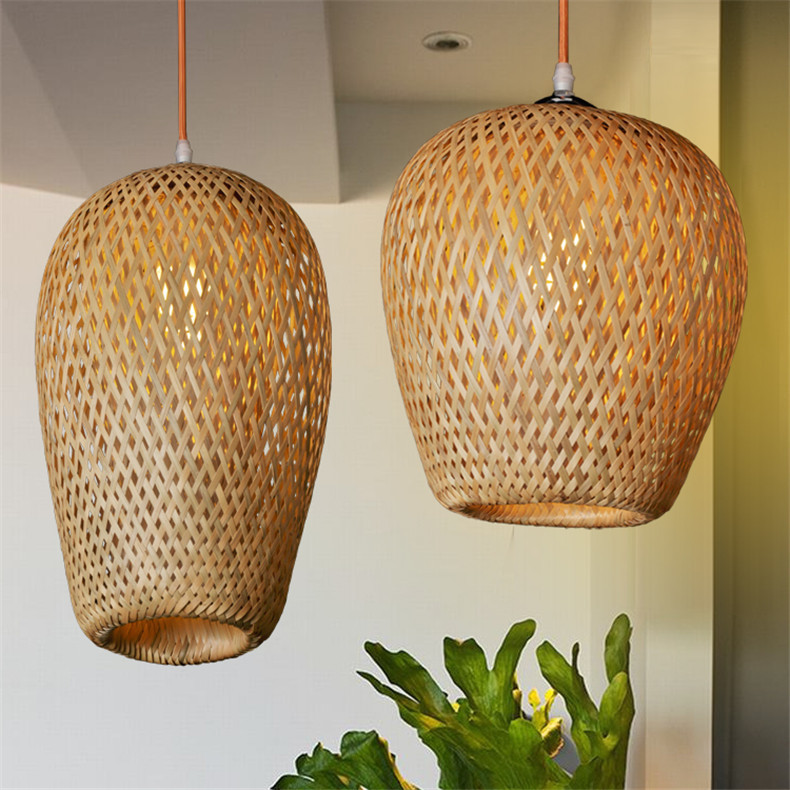 Customized Three Head Rattan Pendant Light Lamps With Switch Control