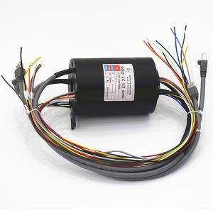 China Cable Ethernet Slip Ring Precious Metal Contact Material With RJ45 Connector factory