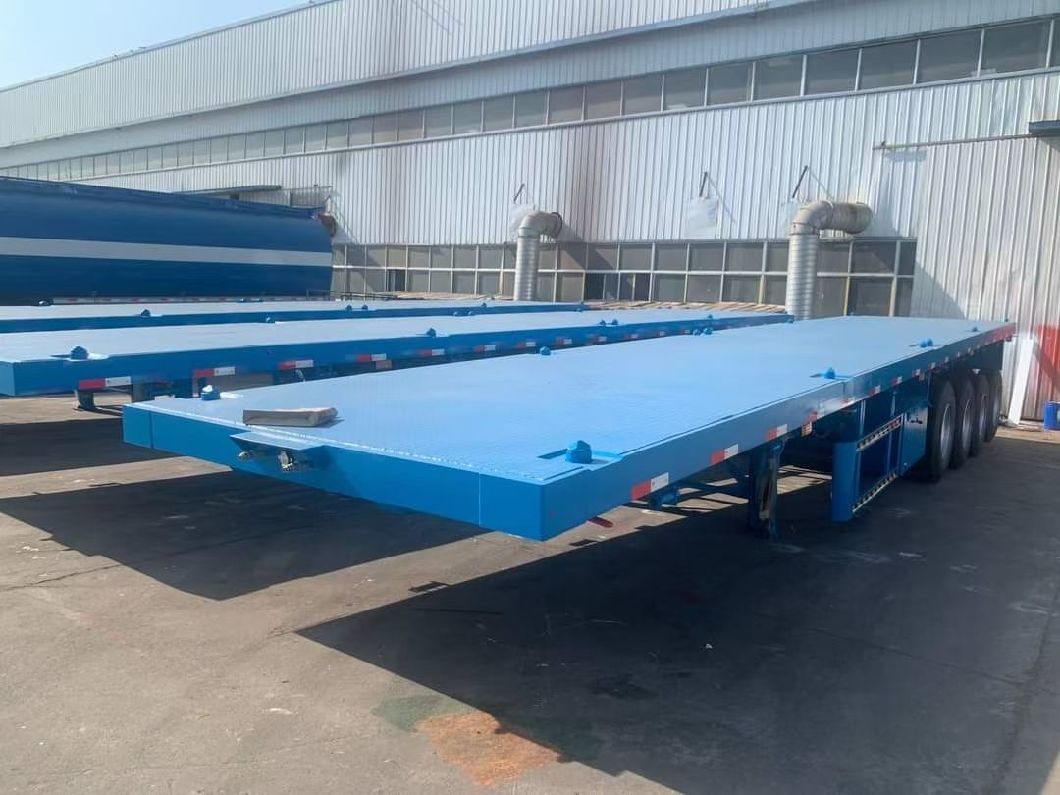Best Price (Spot Discount) 4 Axle Flatbed Container Transport Semi Trailer