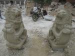 Marble Customized Sitting Lion Statues With Paw On Ball Stone Carving Sculpture