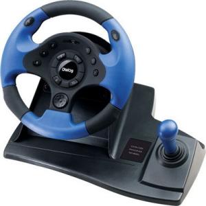 Computer USB Video Game Steering Wheel And Pedals With Suction CuP