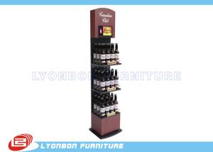 China Dark Red MDF Wine Display Stands / Commercial Retail Display Shelving factory
