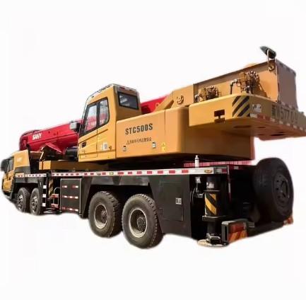 Red SANY 50 Ton Mobile Used Sany Telescopic Arm Truck Crane SANY STC50 In Good