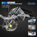 Silver Car LED Headlight Bulbs 5500k Color Temperature 0.035kw Power