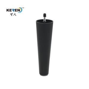 China KR-P0297 Black Plastic Sofa Legs Replacement 200mm Height With Bolt No Noisy factory