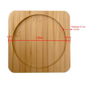 China 6 Pack 9cm Bamboo Coasters Round Shape Laser Logo Bar Home Cup Coasters factory